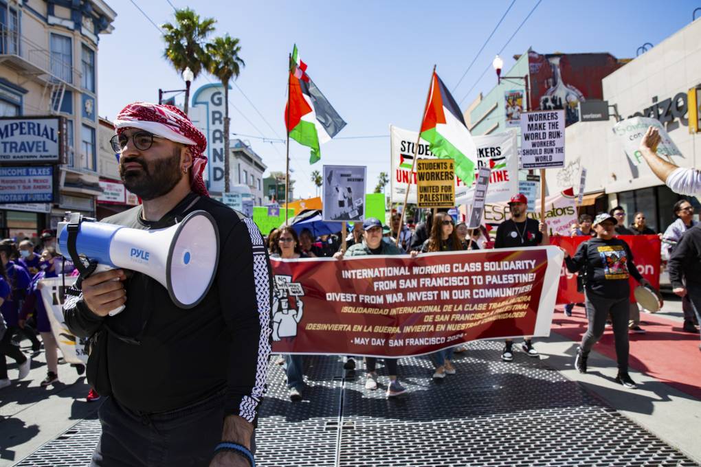 may-day-rallies-focus-on-palestinian-solidarity-in-san-francisco,-oakland-|-kqed