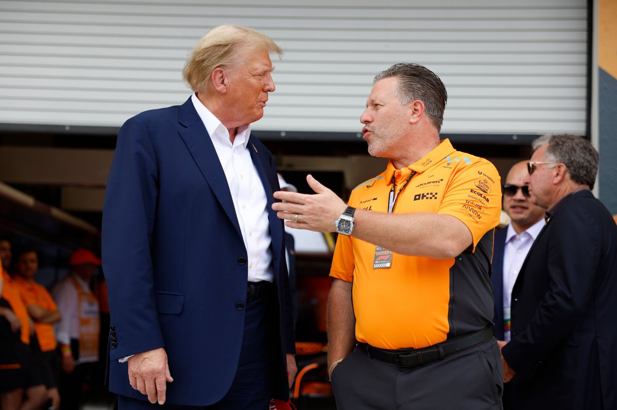 F1: McLaren explica la presencia de Trump en su garaje de Miami