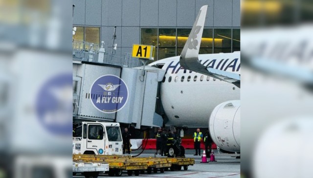 Airbus A321neo de Hawaiian Airlines dañado por el pasillo en San Francisco